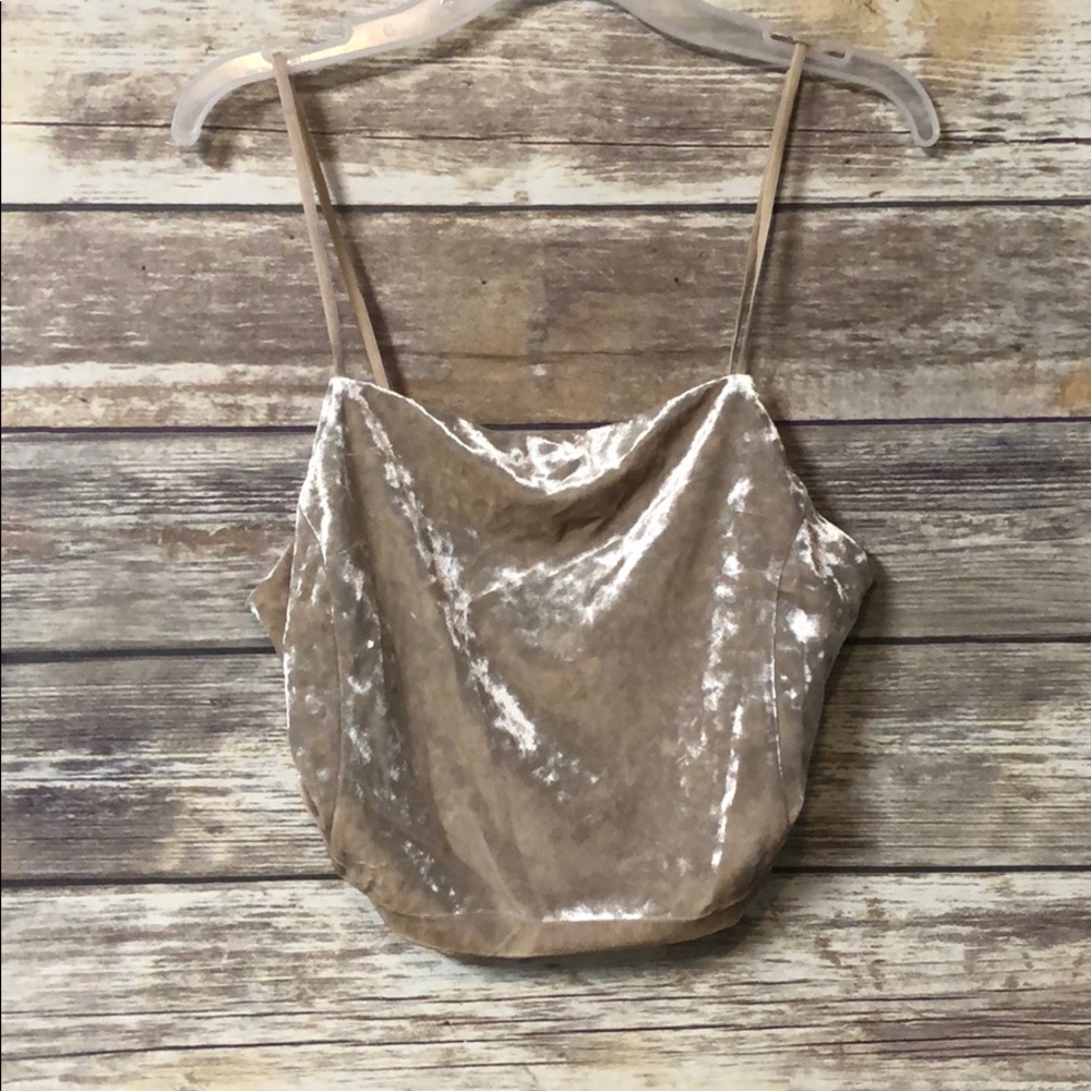 Honey punch velour crop top size M - Picture 3 of 6